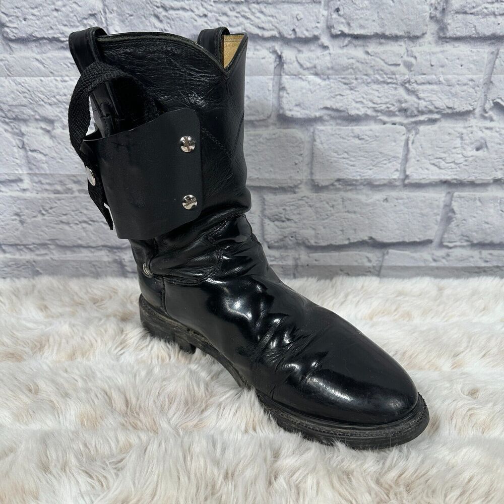 Justin‎ Cowboy Boots Mens 8 Black Leather Western Custom Holster